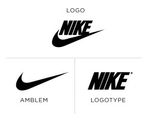 kurumsal logo tasarımı üzerinde logo, amblem, logotype farkını nike logosu üzerinden anlatan görsel
