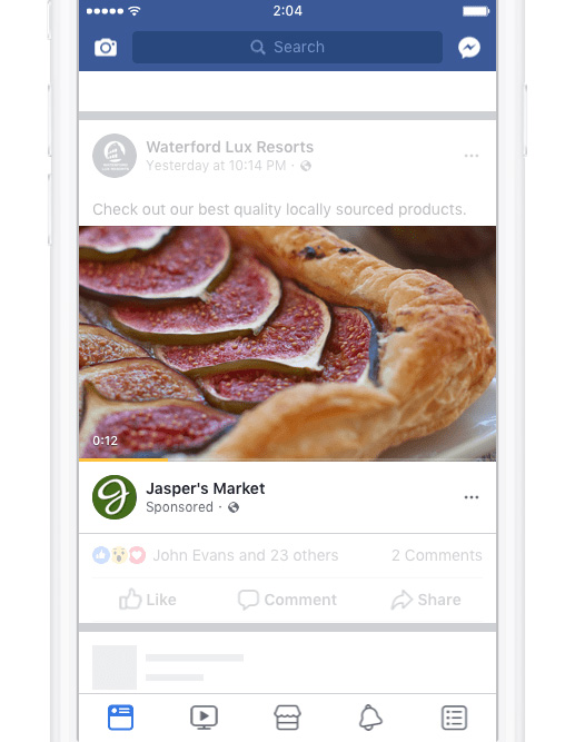 facebook yayın içi videolar